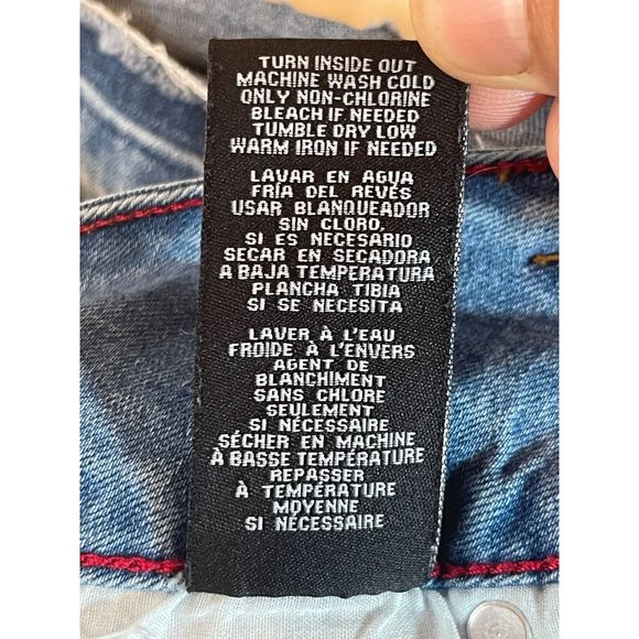 Boom Boom Jeans Womens Cut Off Short SH19729Z Button Fly Distressed Blue Size 9 - Picture 9 of 9